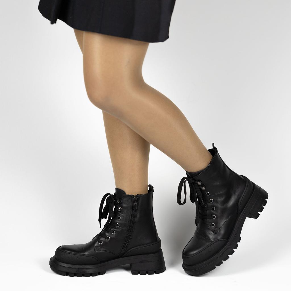 Stilvolle Freizeitstiefel für Damen aus echtem Leder mit dicker Thermosohle