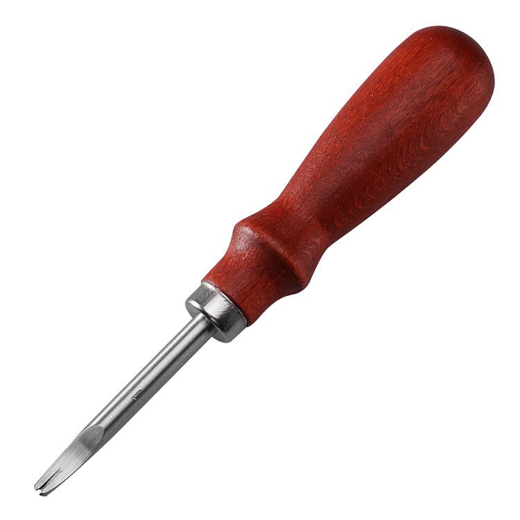 Handmade Beech Handle Leather Edge Trimmer and Skiver Tool for DIY Leather Craft and Carving