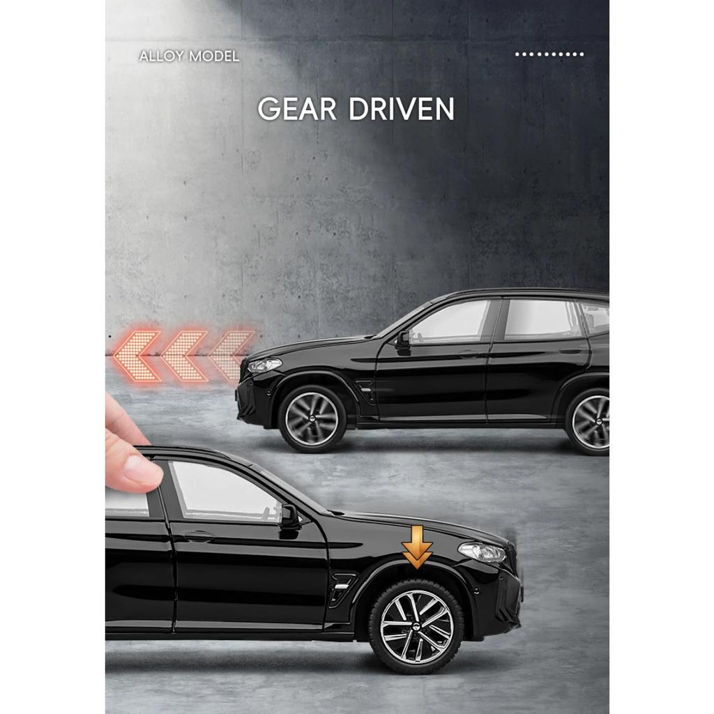 1/32 BMW X3M X3 IM SUV Alloy Metal Diecast Model Car Sound and Light Children's Toy Car High Simulation Ornament Holiday Present