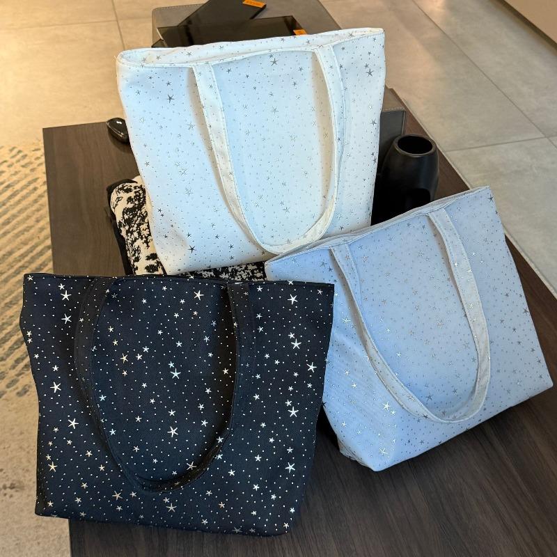 Wind Star Tote Bag Women's New Large Capacity Commuter Versatile Portable Canvas Bag Lazy Wind