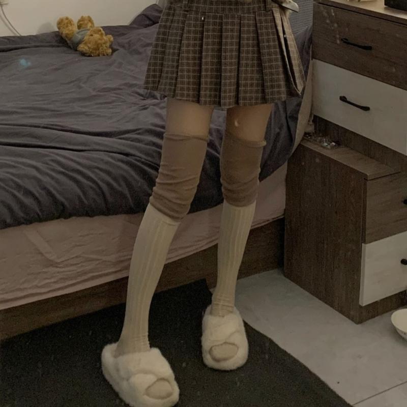 1 Pair Ruffle Thigh High Socks Tube Frilly Socks Long Tube Socks for Girl Over Knee Stockings Princess Style Dress Socks