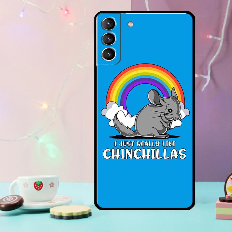 Cartoon Chinchilla Phone Case For Samsung Galaxy S24 Ultra S20 S21 S22 S23 S25 Ultra S9 S10 Plus S24 FE Cover
