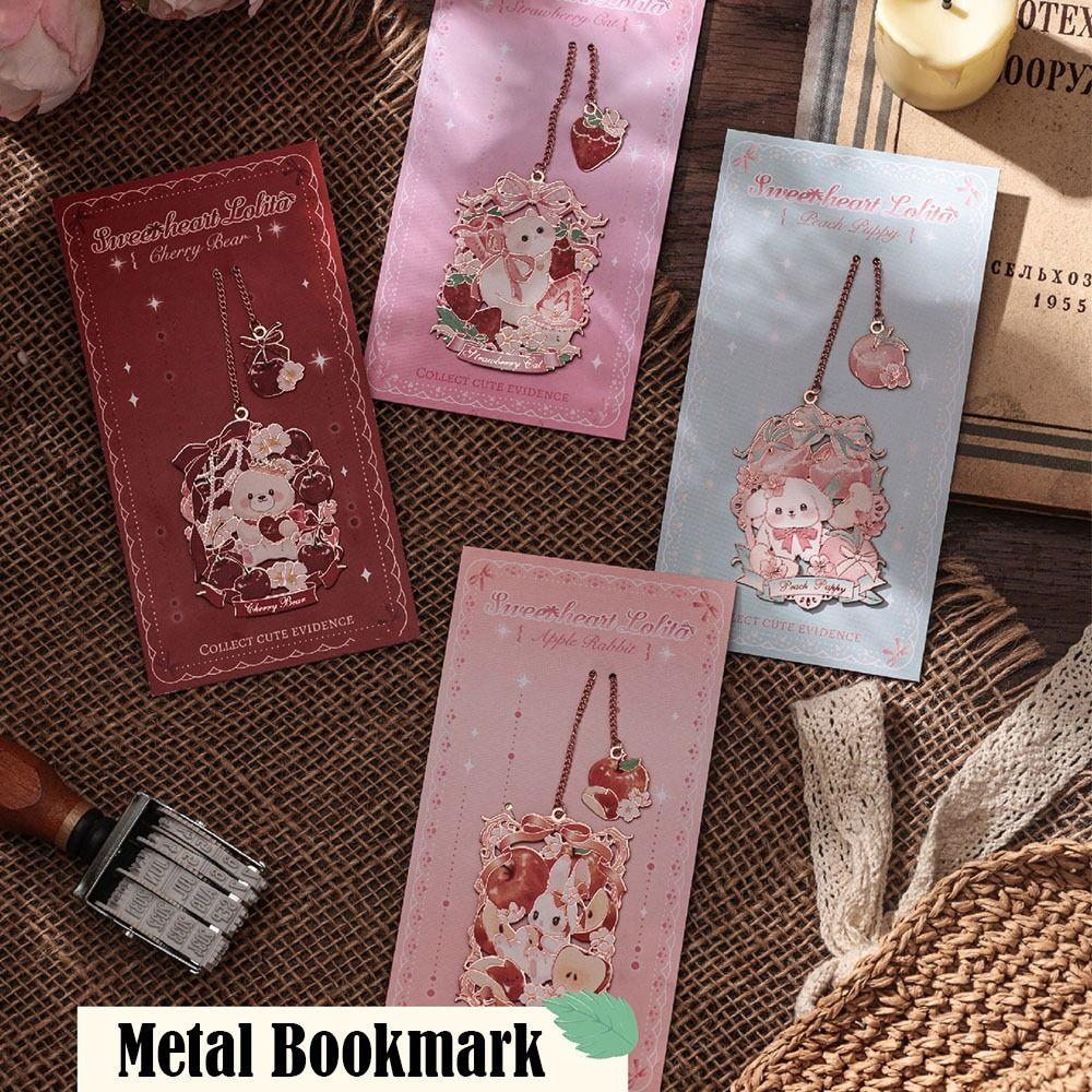 Exquisite Cute Cat/Rabbit/Bear Metal Bookmark Hollow Portable Reading Book Clip Pagination Mark Student