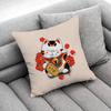 Maneki Neko Lucky Money Cat Throw Pillow Case For 45X45Cm 40X40Cm 55X55Cm 50X50Cm 30X30Cm Square Car Pillowcase Shell