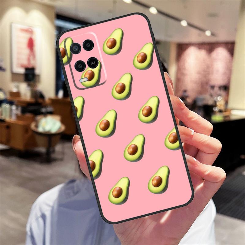 Cute Avocado Collage Case For Oppo A17 A77 A80 A40 A60 A98 A78 A18 A38 A58 A16 A76 A96 A74 A94 A54 A57S A15 Cover