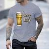 Unisex Crew Neck Beer Day Beer Mug Art Graphic Short Sleeve Cotton Tee Casual Summer Streetwear Loose Basic Daily Outdoor Wear Top