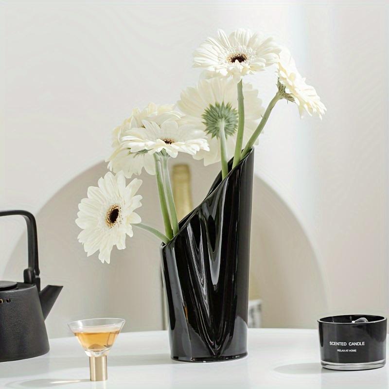 Ceramic Vase Set Minimalist Off-White Boho Pampas Flower Vase, Matte Grainy Texture Bookshlef Vases For Ins Style Home Decor