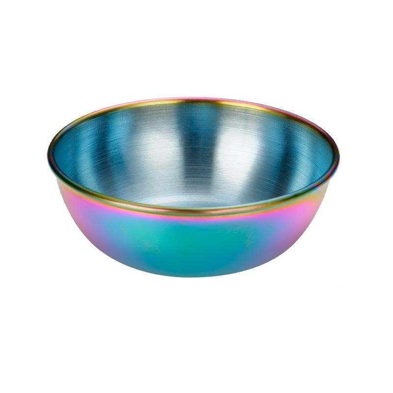 5 Color Round Food Sauce Plate Stainless Steel Seasoning Dish Hot Pot Dipping Bowl Vinegar Soy Saucer Appetizer Serving Tray