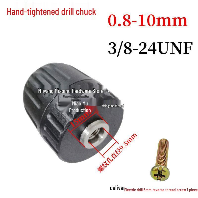 Hand Drill Self-Locking Chuck 0.8-10mm - Hand-Tight Drill Accessories Power Tool