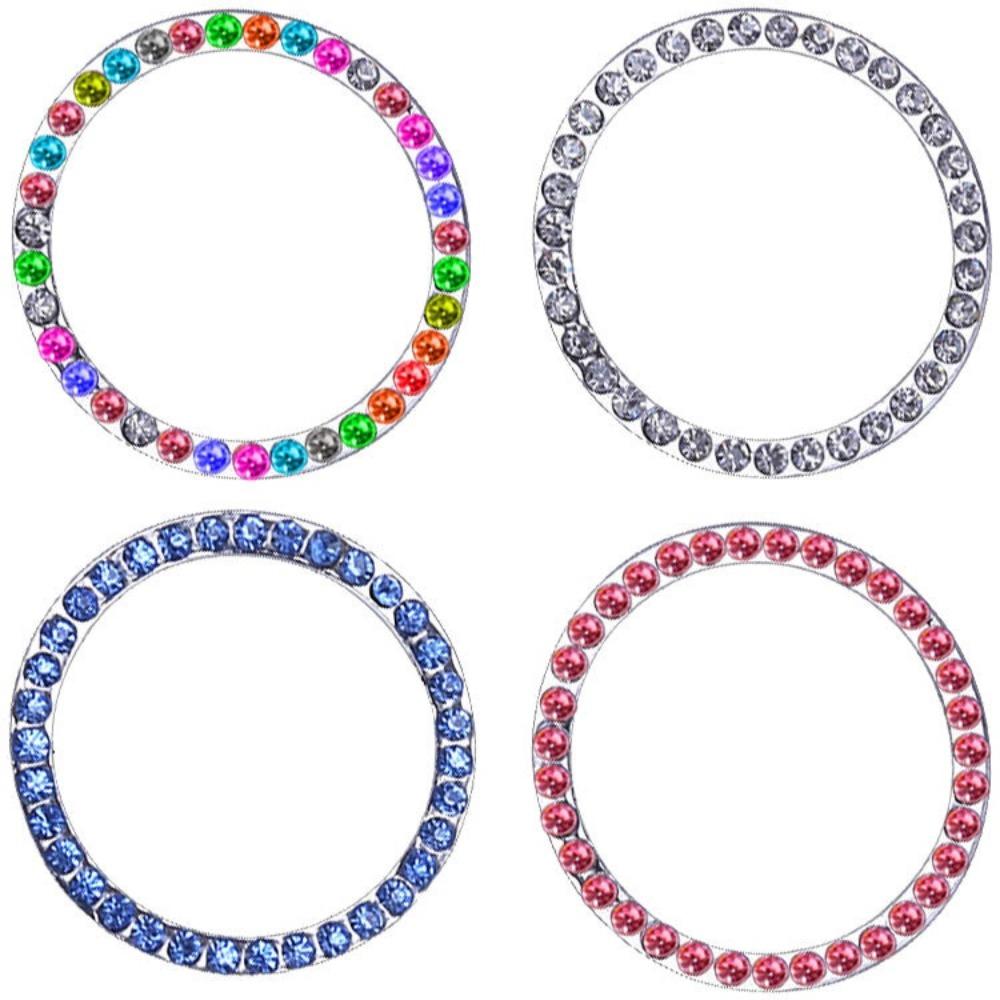 New Car One-Key Engine Start Stop Ignition Push Button Decorative Circle Ring Keyless Cover Trim Crystal Diamond Parts Decorate
