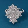 Exquisite Cluster-set Diamond Ring For Women 925 Silver - Luxurious Irregular Full Zircon Jewelry Parties Weddings Gift