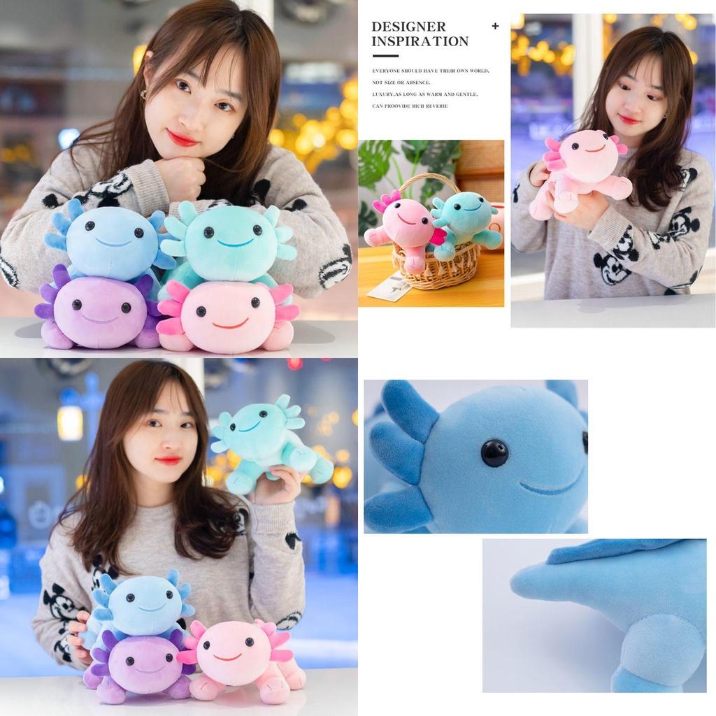 Adorable Cartoon Pink Axolotl Plush Doll Soft Stuffed Toy For Kids And Collectors