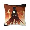 Shingeki No Kyojin Aesthetic Square Pillow Cases Levi Attack On Titan Cushion Cover Decor Throw Pillow Case Cover Home 40x40cm