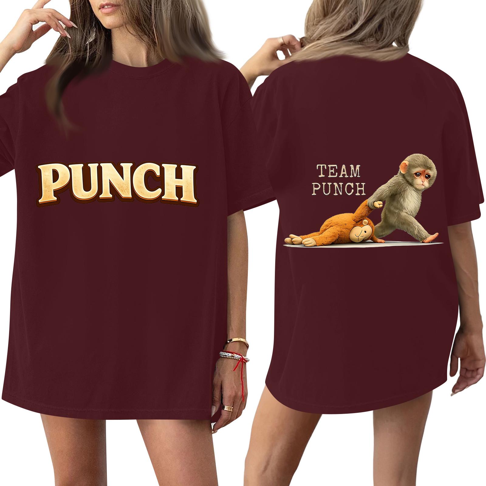 

Women s Casual Fashion Round Neck Monkey Print Short Sleeve T-Shirt Top XXXXXL