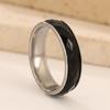 S/6mm/8mm Wide Ring Men Women Stainless Steel Black Crystal Minimalist Trendy Rings Couple Jewelry Wedding Band