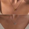 18K Gold Bow Pendant Double Happiness Knot Necklace for Women - Stylish Clavicle Chain