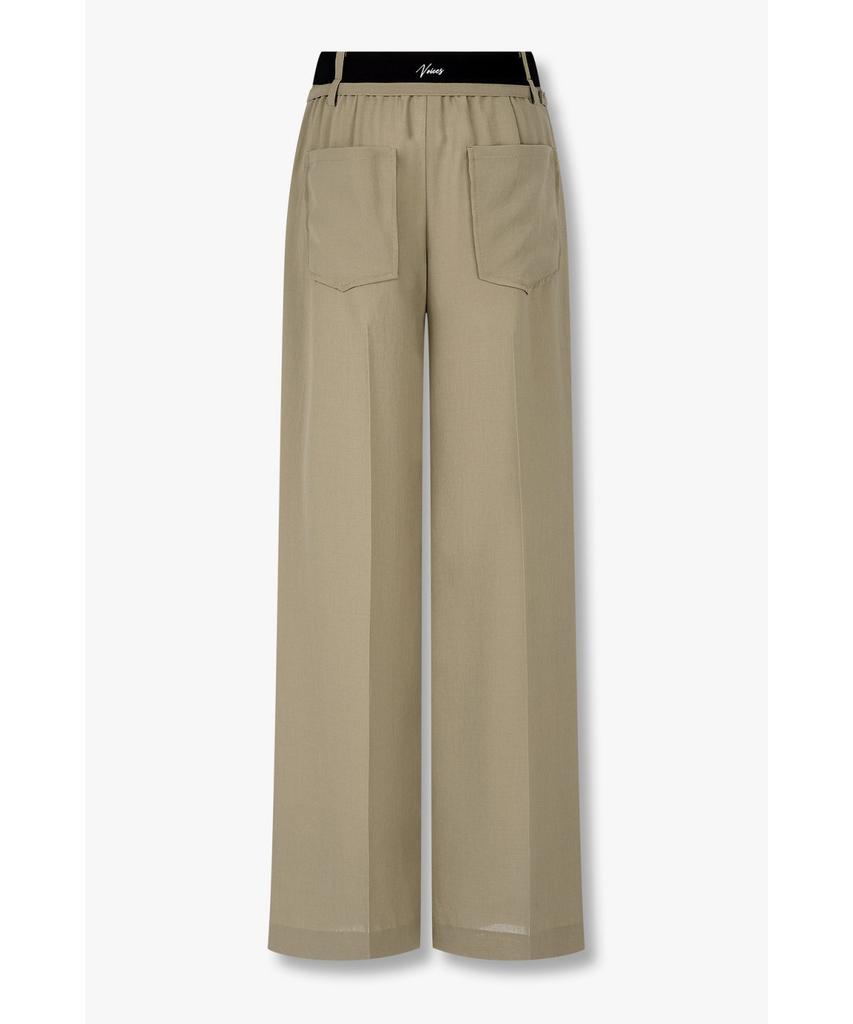 Bobeu Belted One-Tuck Wide Pants_Khaki 7156230006