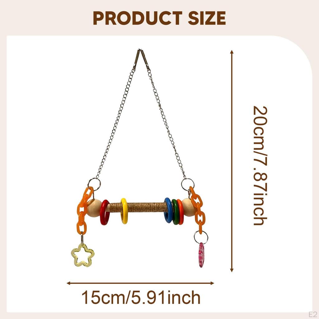 Bird Swing Toy,Parrot Perch Climbing Hanging Chewing Stand for Budgie,Small to