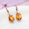 Wish Citrine Long Earrings Women'S 18K Gold Oval Earrings Colored Gemstone Champagne Gold Jewelry