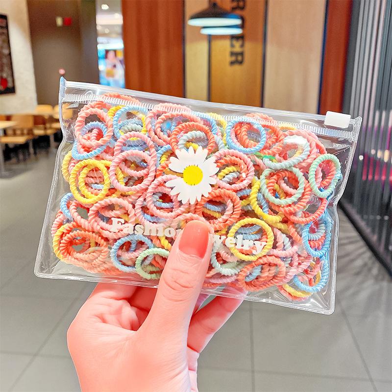 100 Buc/Pungă Elastice de Păr Simple Practice Mici Fete Copii Accesorii Inel Coadă de Cal Bentiță