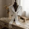 Solid Color Hollow-out Shawl Elegant Small Shawl Artistic Design Lace Shawl  Female Fashion