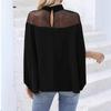 Plus Size Elegant Chiffon Split Sleeve Stand Collar Shirt