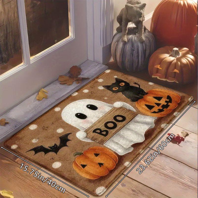 1/2pcs Retro Cute BOO Ghost Halloween Doormat Non-Slip Floor Mat Entryway Kitchen Front Door Fall Home Decor