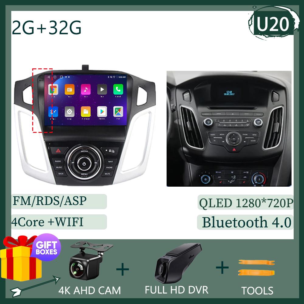 Android 14 Head Unit For Ford Focus 3 Mk 3 2011 -2019 Car Radio Video Player GPS Stereo Navigation Auto Touch QLED Screen WIFI
