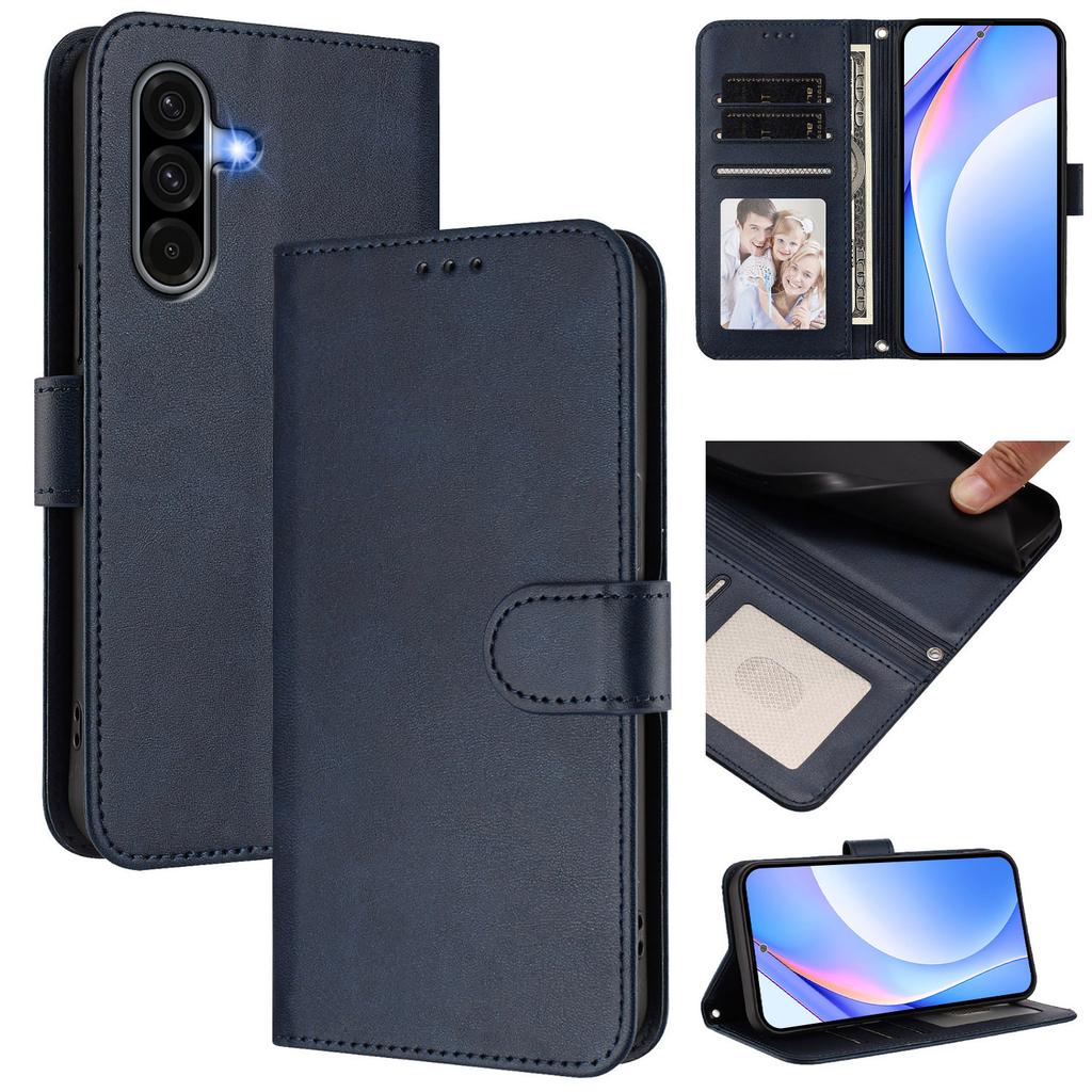 For Samsung Galaxy A36 5G/Galaxy A56 5G Wallet Case RFID Blocking Calf Texture Leather Stand Phone Cover with Strap