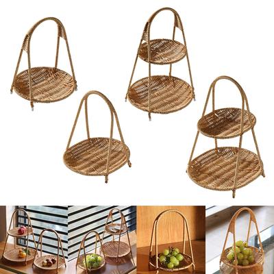 Snack Tray Makeup Organizer Shelf Cosmetic Storage Rack Fruit Rack Dresser Organizer for Wedding Holiday Party Kitchen Fruits
