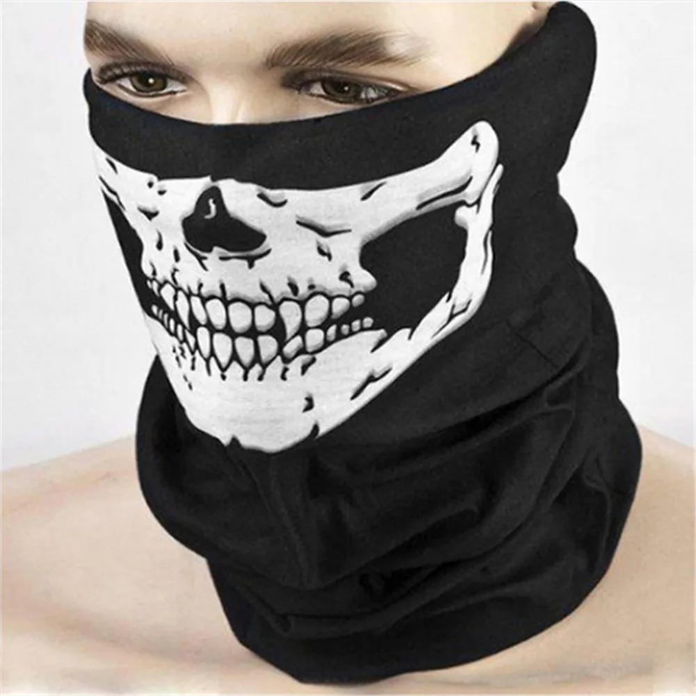 Cycling Face Mask Riding Scarf Breathable Skull Print Neck Gaiter Women Bandana Headwear Headband Snood Hiking Mask Balaclava