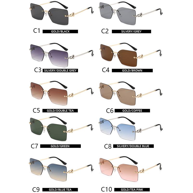 New Square Metal Frameless Sunglasses for Men and Women Fashion Trendy Outdoor Sunscreen Sunshade Glasses