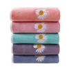 Microfiber Edging Embroidered Towel and Bath Towel Set