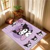1pc Kuromi Sanrio Pattern Rug,800g/m2 Crystal Velvet,Soft and Comfortable 3D Printed Decorative Rugs for Living Room,Bedroom,Corridor & Matt