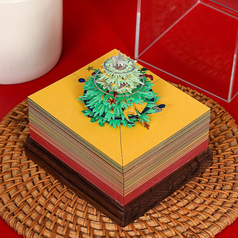 3D Christmas Tree Calendar Memo Pad 2026 Calendar Tear Away Paper Carving Art Diy Sticky Note Desktop Decor For New Year Gifts