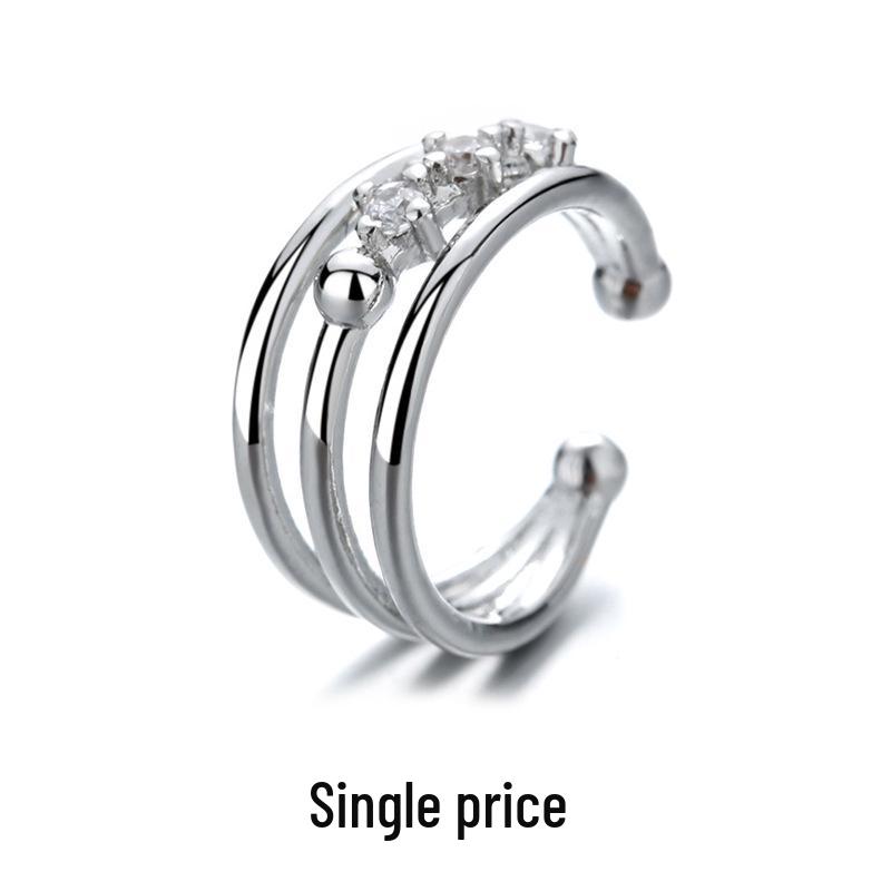 

Sui Стразовый Двухслойный Кафф-клипса для Ушей для Женщин – Без Пирсинга, Крутой Цепочный Дизайн