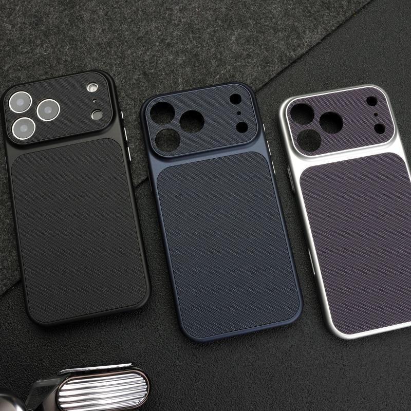 Vintage Gewebtes Leder Texturiertes Case Für iPhone 17 Air 16 15 14 13 12 Pro Max Retro Stoßfest PC Beschichtung Rüstung Harte Handyhülle