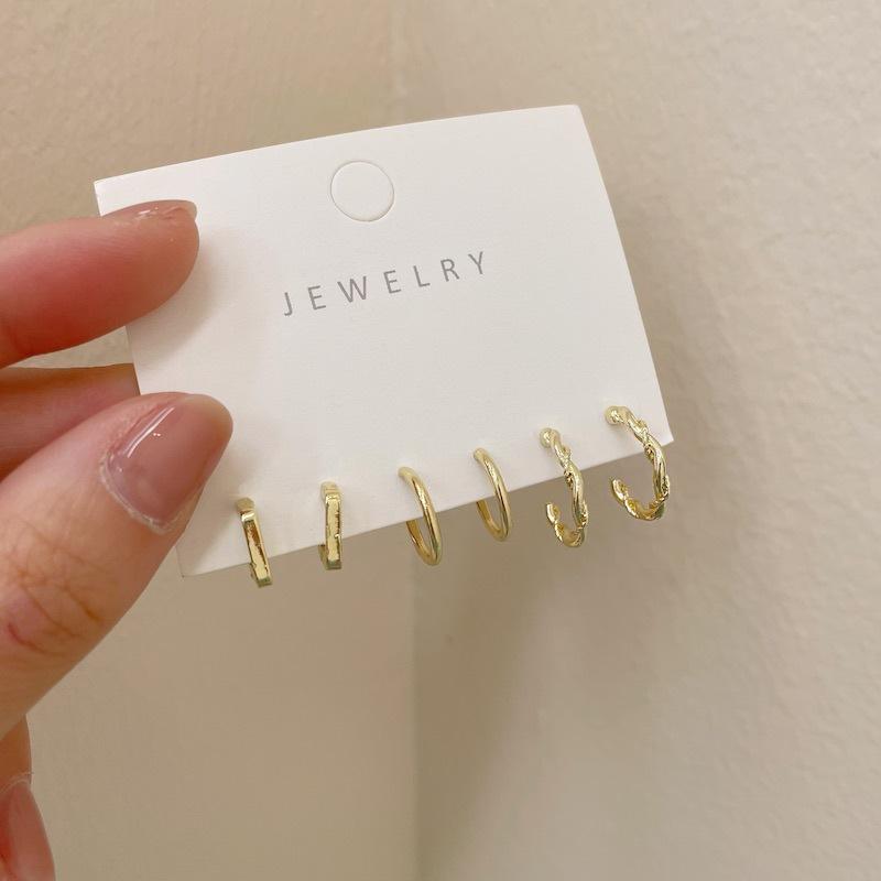 6Pcs/Set Simple Zircon Huggie Hoop Earrings For Women Silver Color Tiny Round Circle Punk Unisex Rock Earring Jewelry Gifts