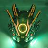 Cyberpunk Led Mask, Halloween Cosplay Costume Black Full Face Mask, Futuristic Techwear Helmet LED Light, Punk Knight