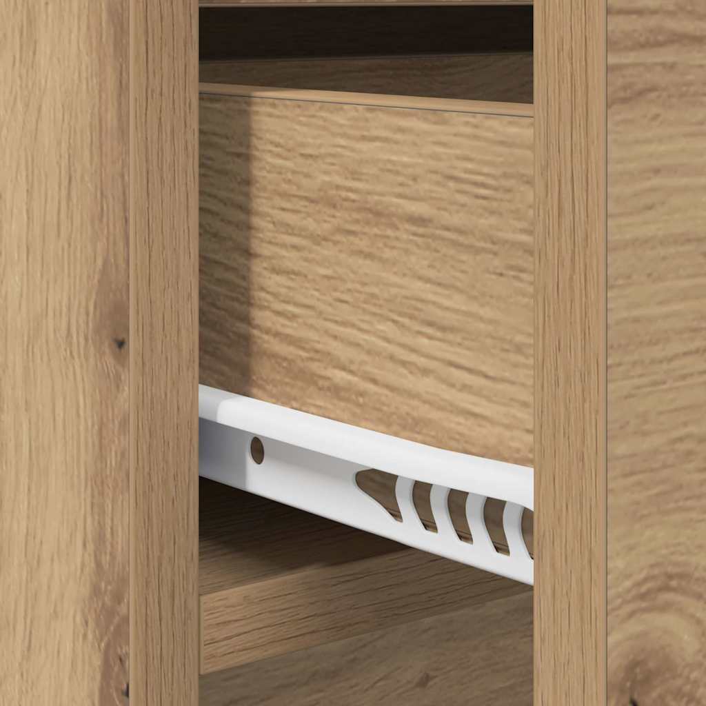 Hallway Furniture Set with Shelf 4 pcs Rustic Oak Wood Material