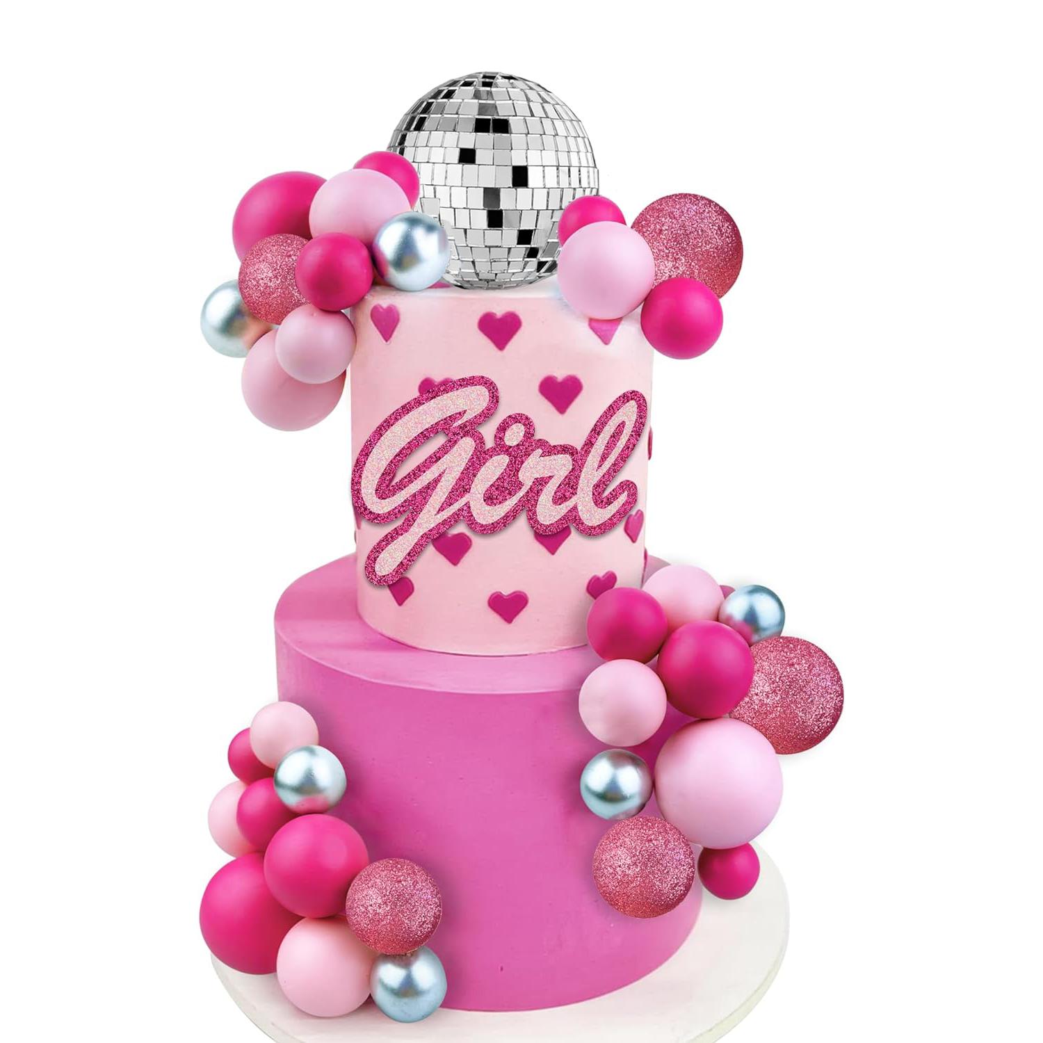 

32 PCS Disco Colorful Ball Cake Topper Decoration for Wedding Birthday Baby Shower 70s 80s Party Cake Decoration Supplies