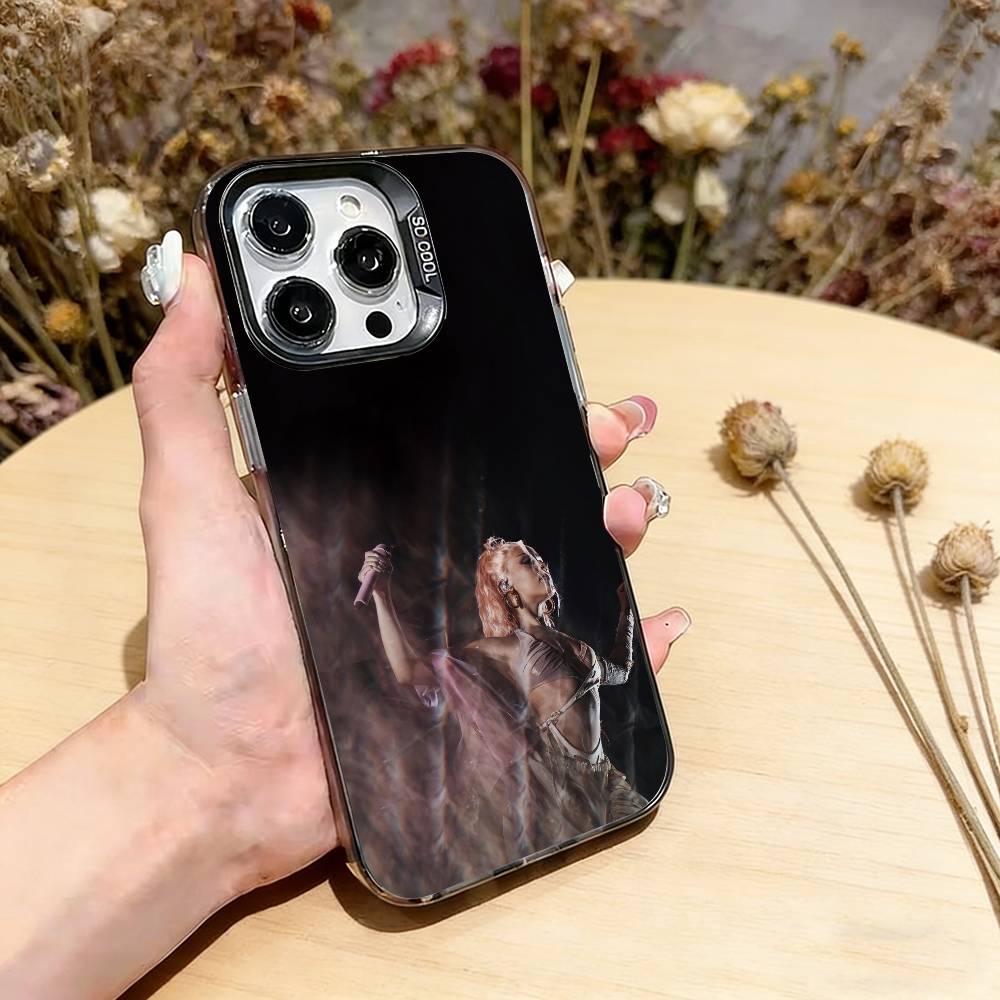 Doja Cat Sänger Handyhülle Für iPhone 17,16,15,14,13,12,11 Plus,Pro Max,XS,Farbige Silberbeschichtete Innenabdeckung
