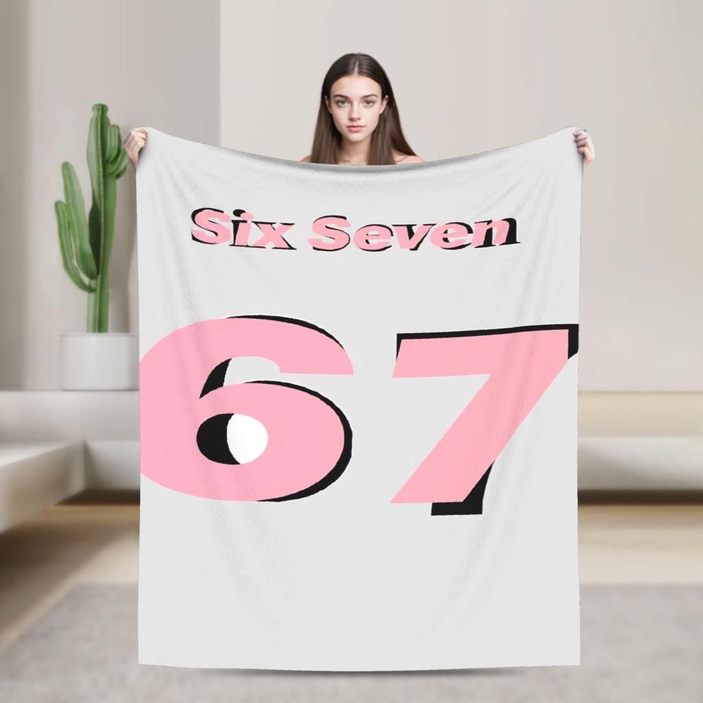 67 Six Seven Meme Super Warm Blankets  Girls Boys Plush Throw Blanket Comfortable Couch Bed Flannel Bedspread Sofa Bed Cover