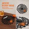 Non-slip Spider Web Coaster Hollow Out Felt Cup Mat Bat Halloween Spider Web Placemat  Party