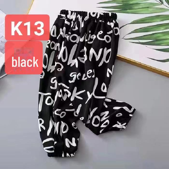 

2024 Летние шаровары для мальчиков и девочек с защитой от комаров - Повседневные детские брюки 150 cm