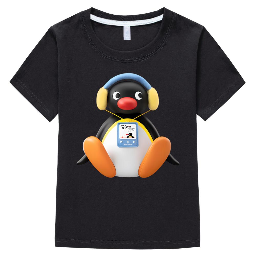 Pingu T-shirt Kawaii Boys Girls Kids Clothing Short Sleeves Sports Fashion Streetwear Manga/Comic Tees