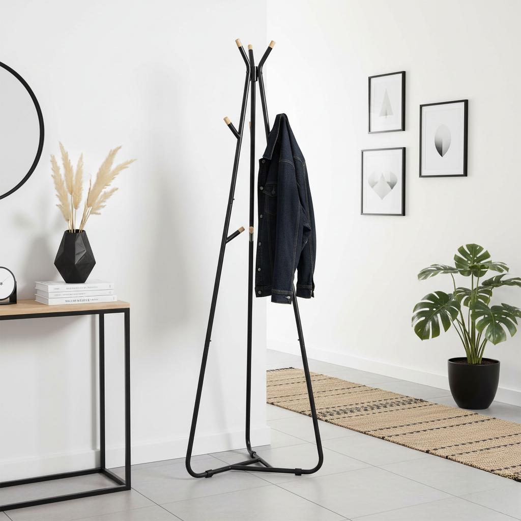 Floor Standing Hanger Stand for Jackets Elian Black
