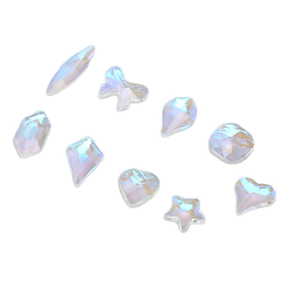 600 Pcs Nail Art Rhinestones Different Sizes Shapes Portable Nail Art Kit for DIY Crafts Shoes Bags Decoration