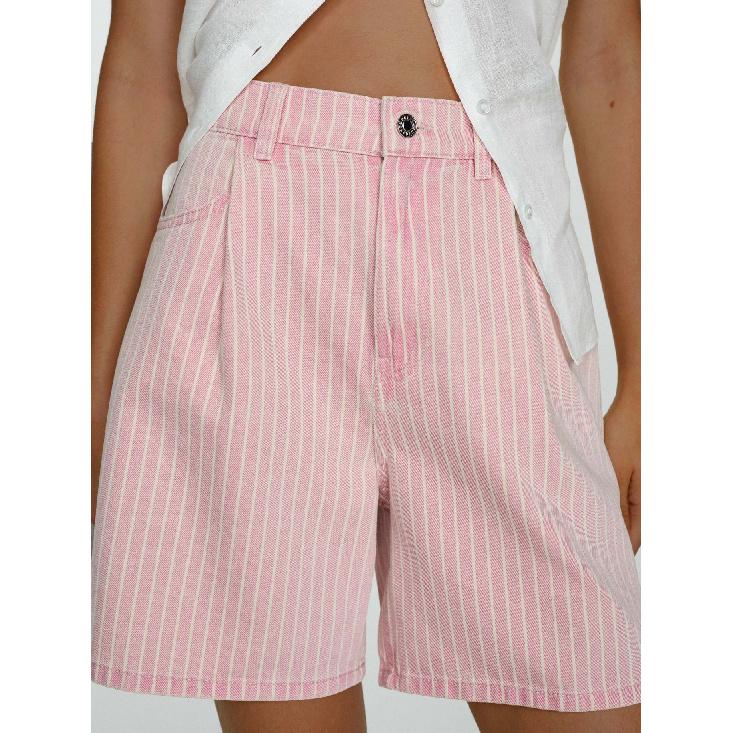 

Fashion Casual Women S Striped Loose High Waisted Women S Denim Shorts L
