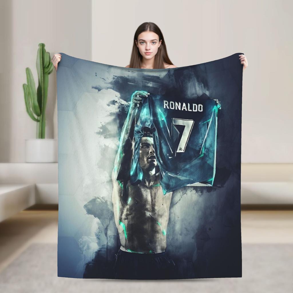 Football Legend  CR7 Plush Blanket  Vintage Throw Blanket for Home 125*100cm Bedspread